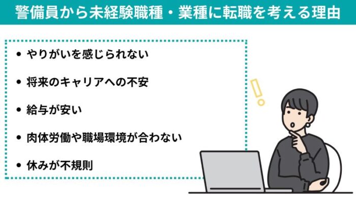 警備員から未経験職種・業種に転職を考える理由