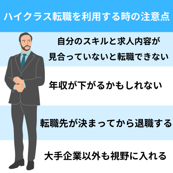 50代におすすめのハイクラス転職を利用する時の注意点