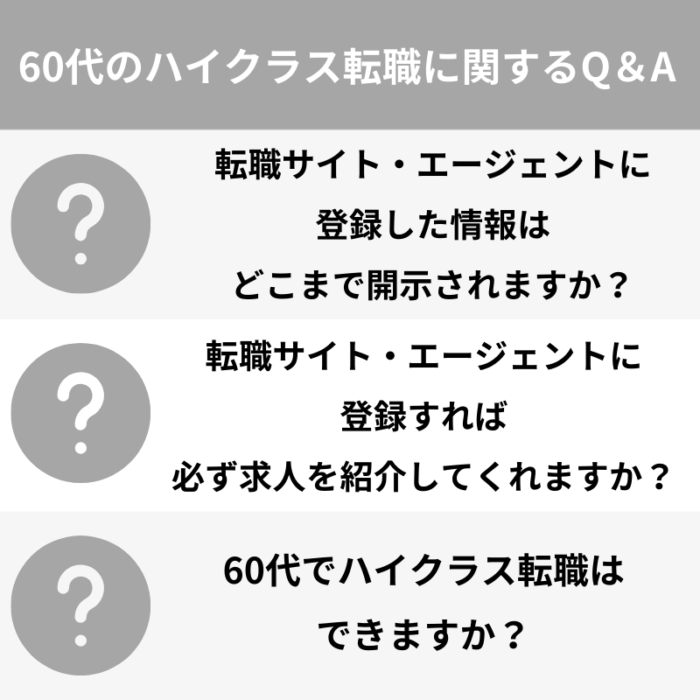 60代のハイクラス転職に関するQ＆A